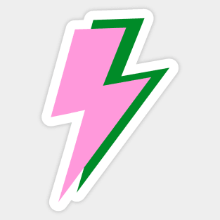 Pink and Green Shadow Double Lightning Bolt Sticker